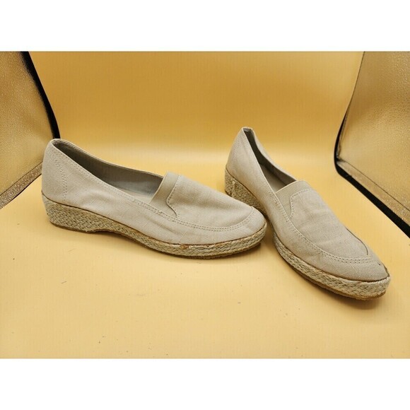 Grasshopper Shoes - Grasshopper - Beige And Burlap Slip On Shoes Women's 9M Loafer